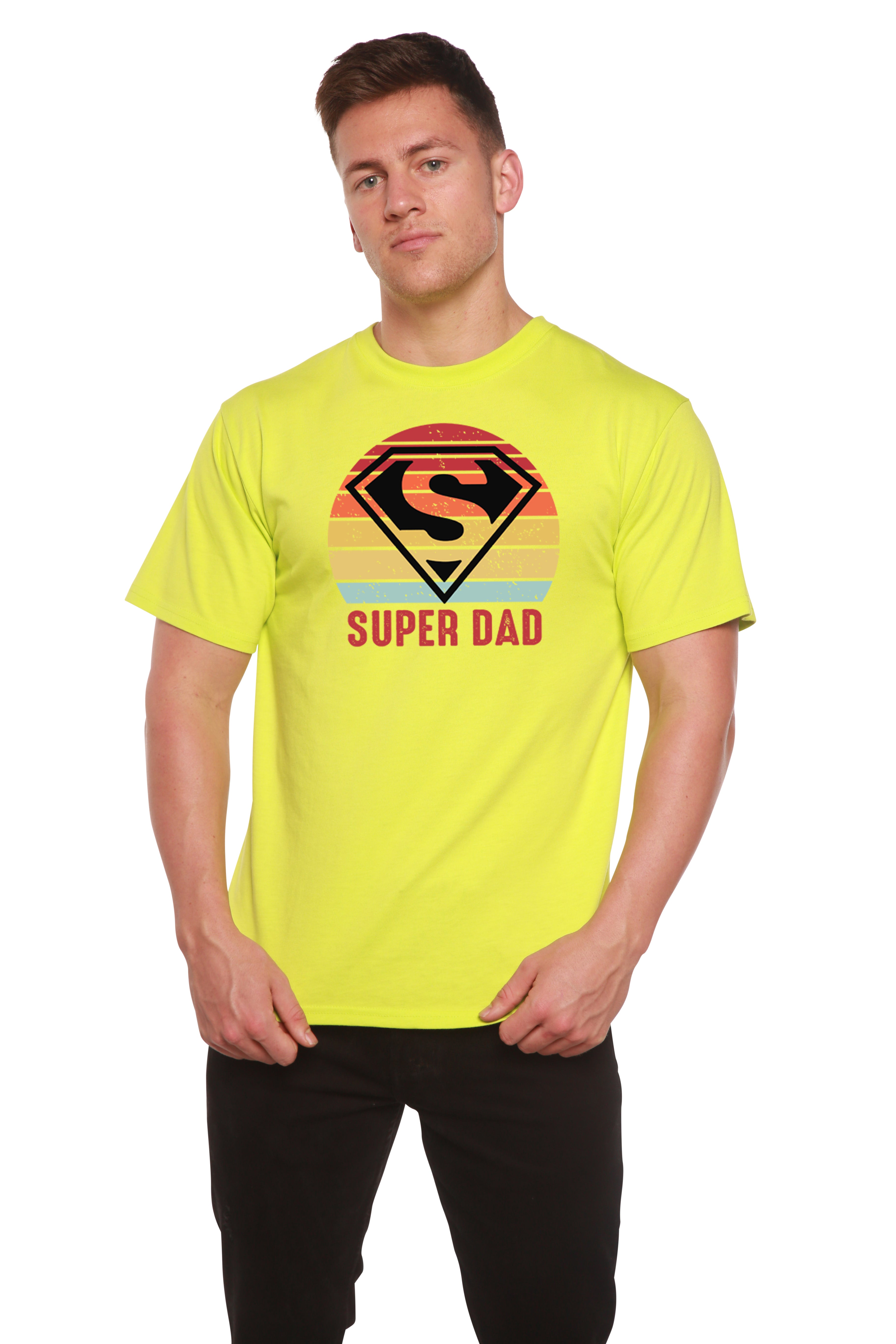 Spun Bamboo Super Dad Men's Bamboo Viscose/Organic Cotton Short Sleeve Graphic T-Shirt — color detail
