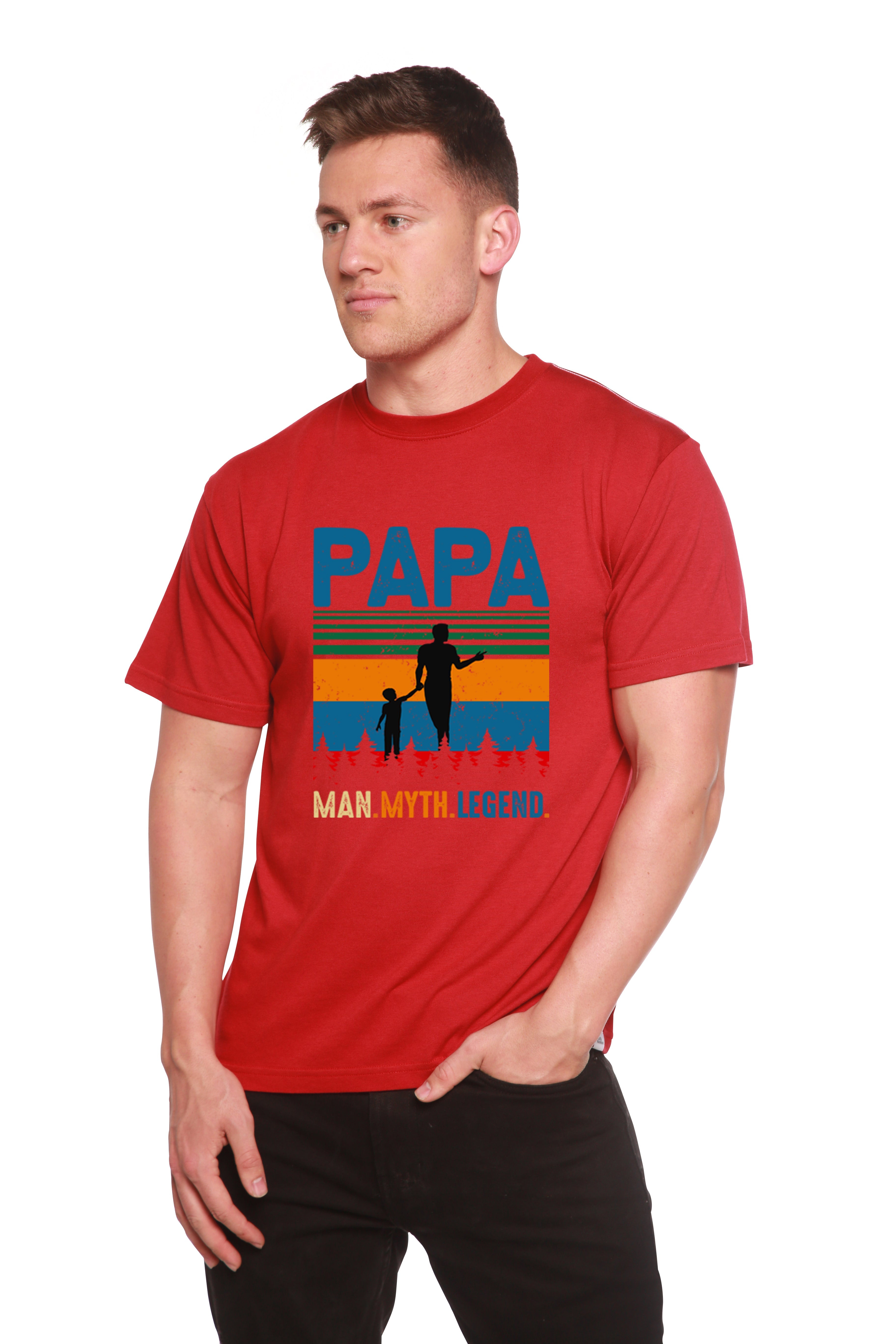 Spun Bamboo Papa Man, Myth, Legend Men's Bamboo Viscose/Organic Cotton Short Sleeve Graphic T-Shirt — packaging