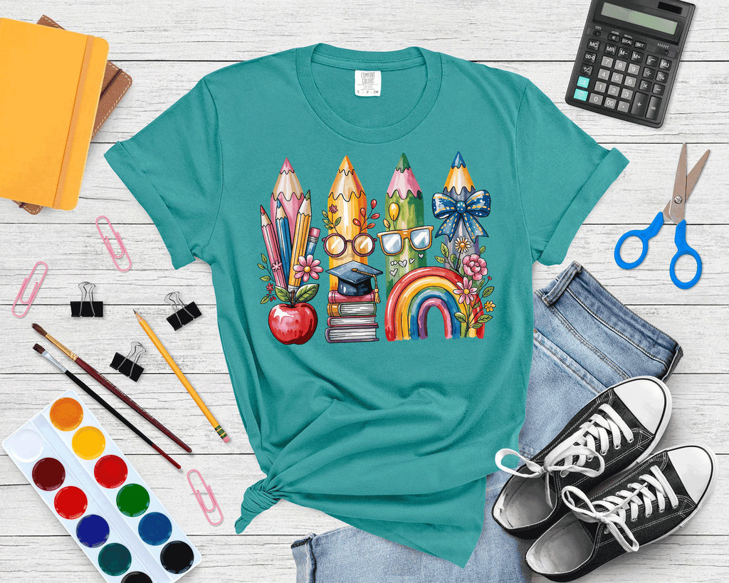 A Blessed Texas Mess Boutique Teacher Back To School Coquette Bow Pencils Cute Gift — main product shot