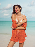 LA'AVANA Mojito crochet set-tangerine — main product shot