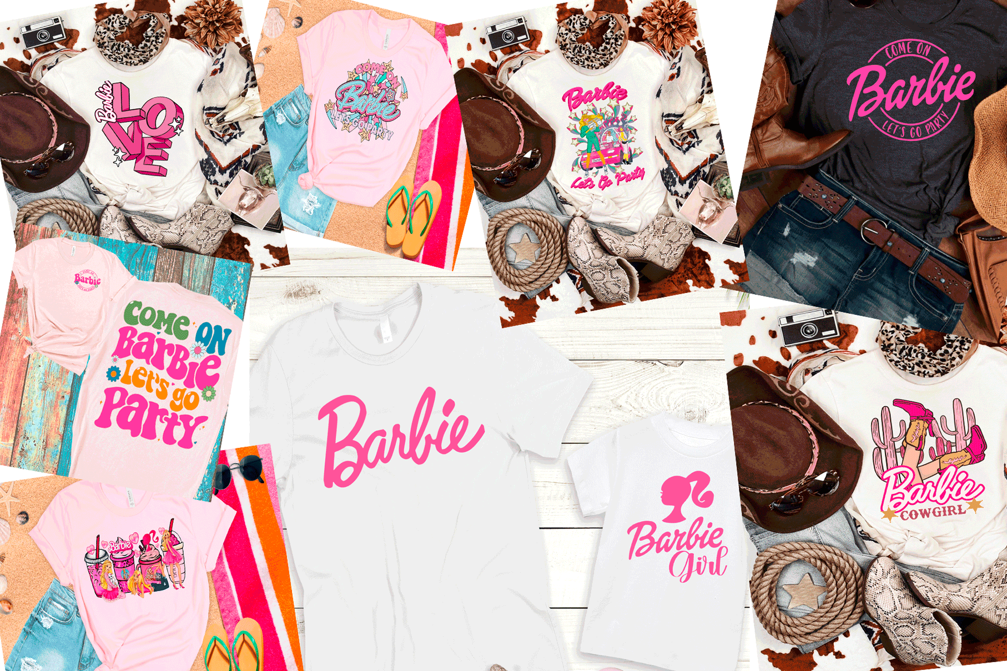 A Blessed Texas Mess Boutique Barbie Coffee T Shirts, Barbenheimer inspired, 90's Tees, Movie Shirts,… — construction detail
