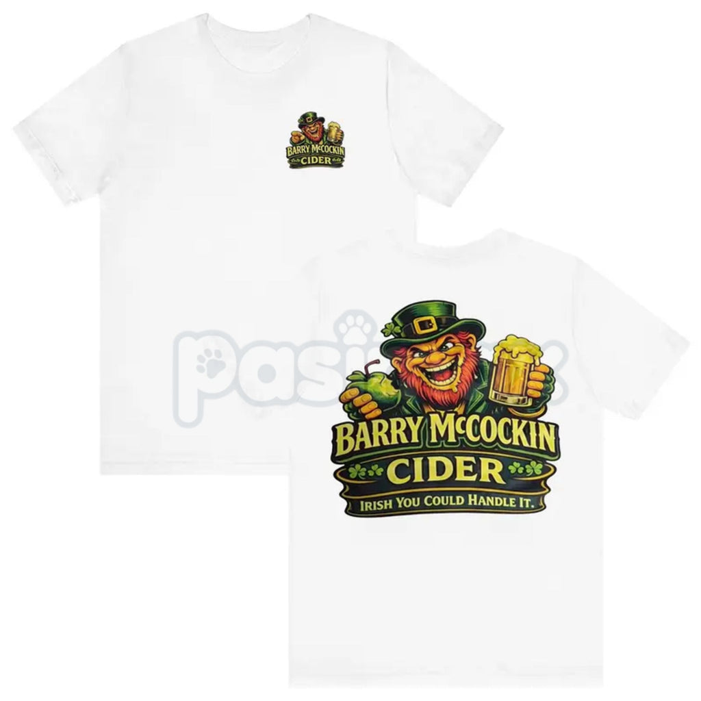 Pasimax Barry McCockin Heritage Irish Cider T-Shirt - Classic Parody St. Patrick's Day Graphic Tee, Premium Heavyweight 100% 