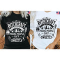 Pasimax "Bitchcraft" Modern Occult Graphic Tee - Chic Minimalist Witch Shirt, Vintage Tarot Inspired Sarcastic Top, Funny Dar