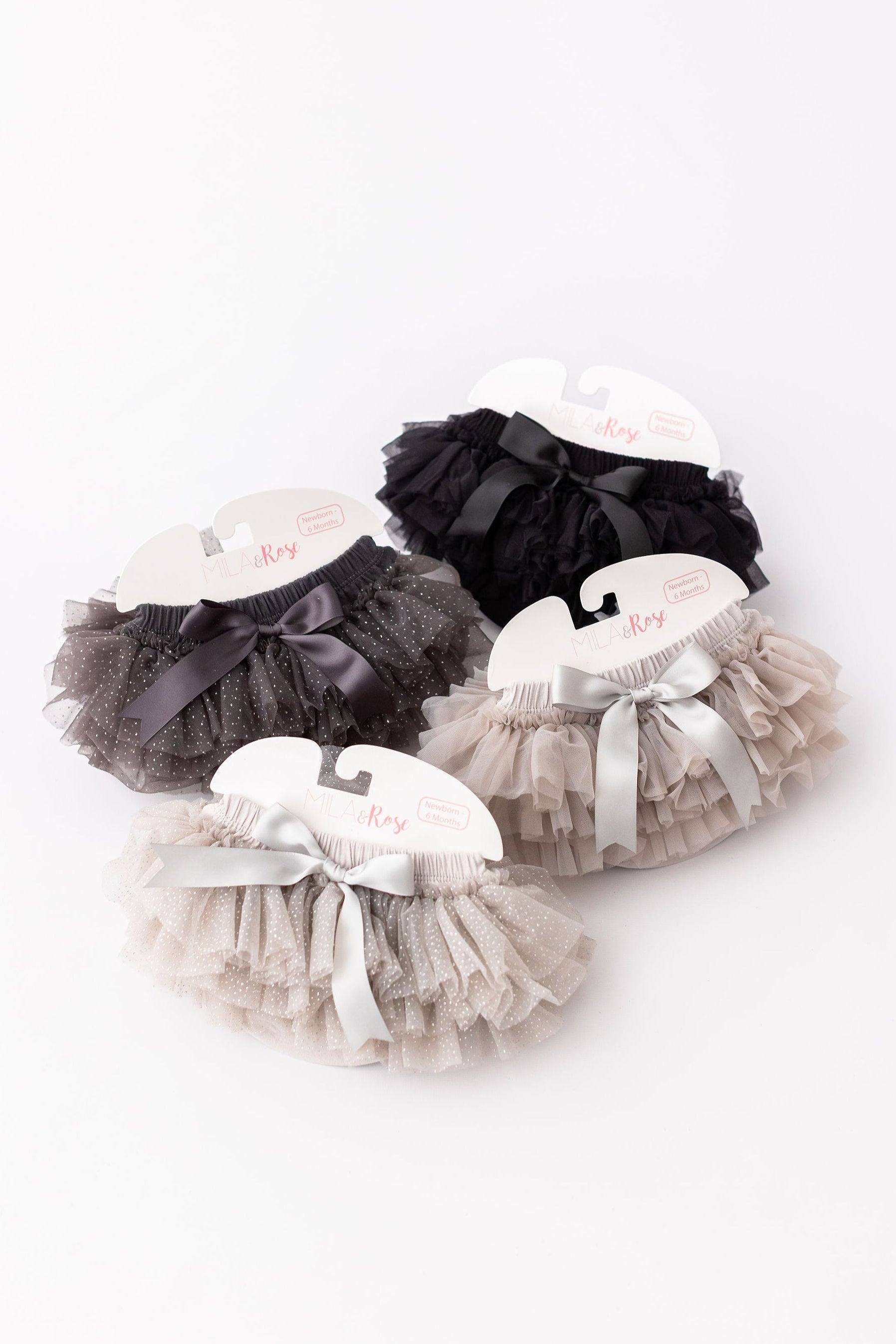 Mila & Rose ® SALE Charcoal & Silver Glitter Ruffle Tutu Bloomer — lifestyle context
