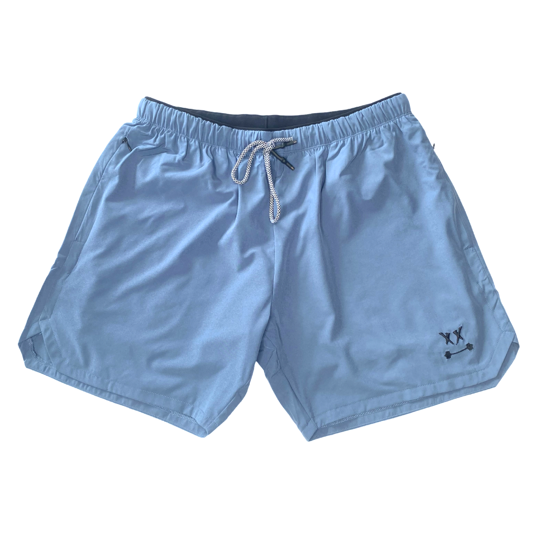 BLACKOUT BARBELL Men's Pro Short (Denim) — main product shot