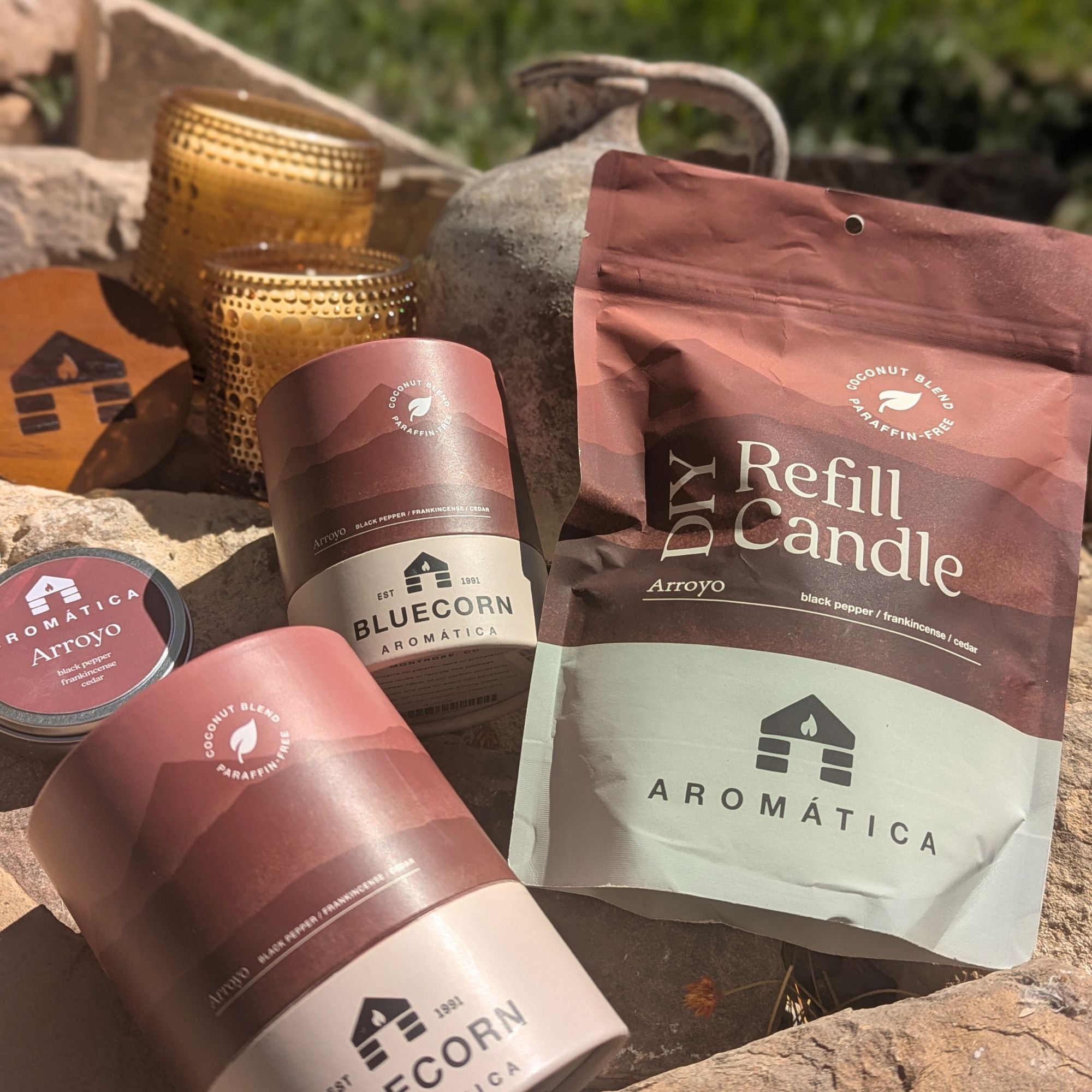 Bluecorn Candles Aromática Scented Candle Refill Kit — size reference