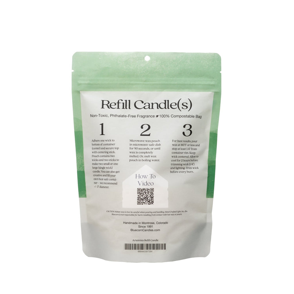 Bluecorn Candles Aromática Scented Candle Refill Kit — side view