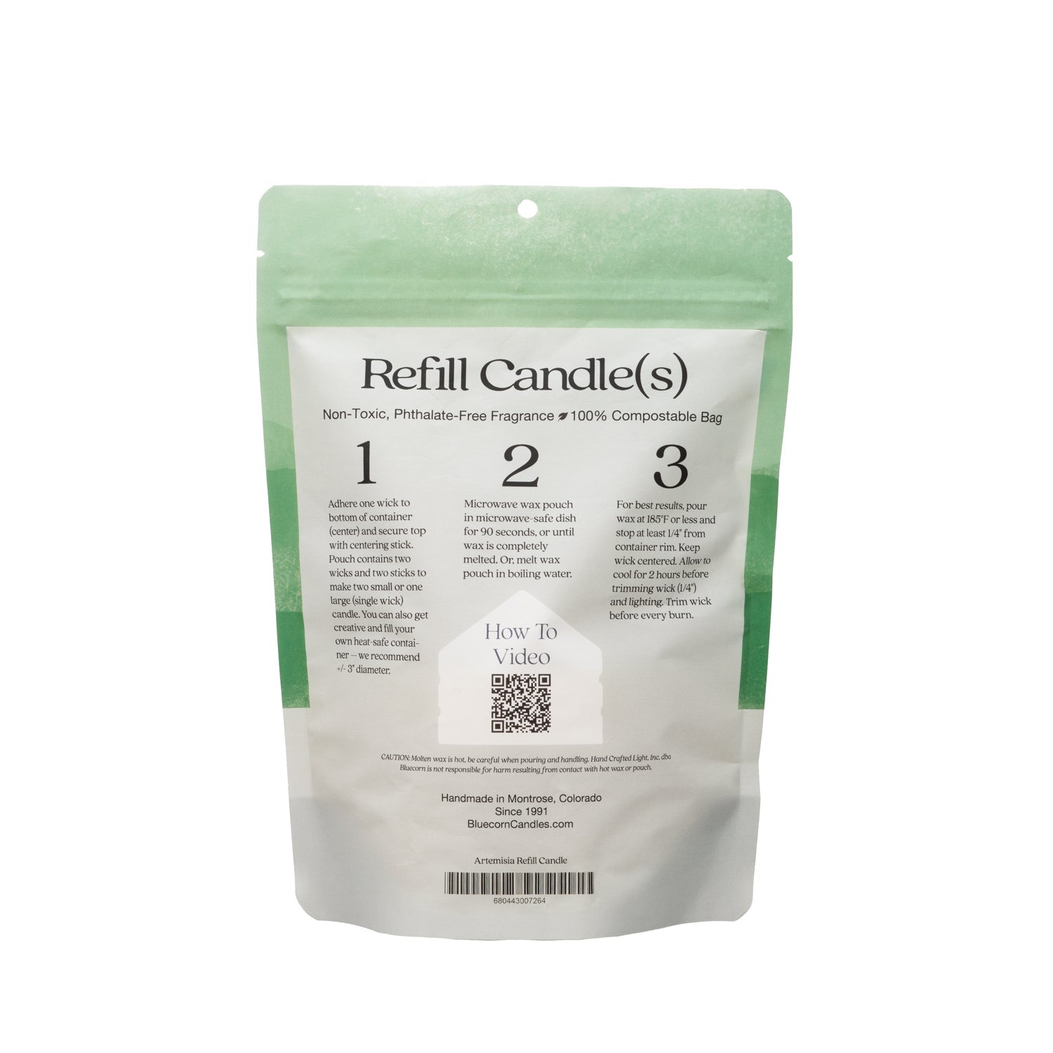 Bluecorn Candles Aromática Scented Candle Refill Kit — side view