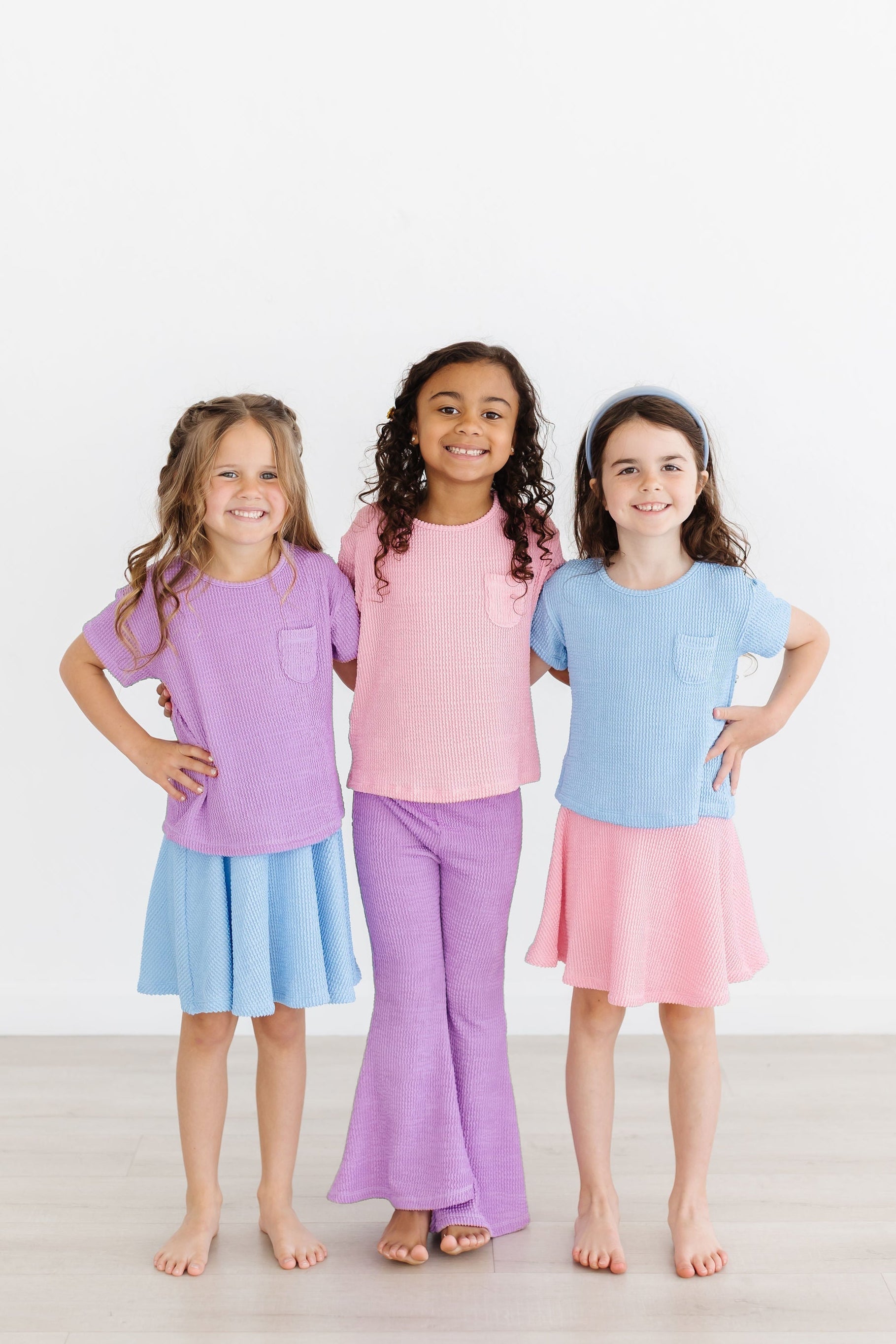 Mila & Rose ® Bubblegum Pink Scrunchy Twirl Skort — detail close-up