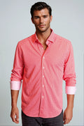 Buki Swiss Check Long Sleeve Tech Shirt - Red — main product shot