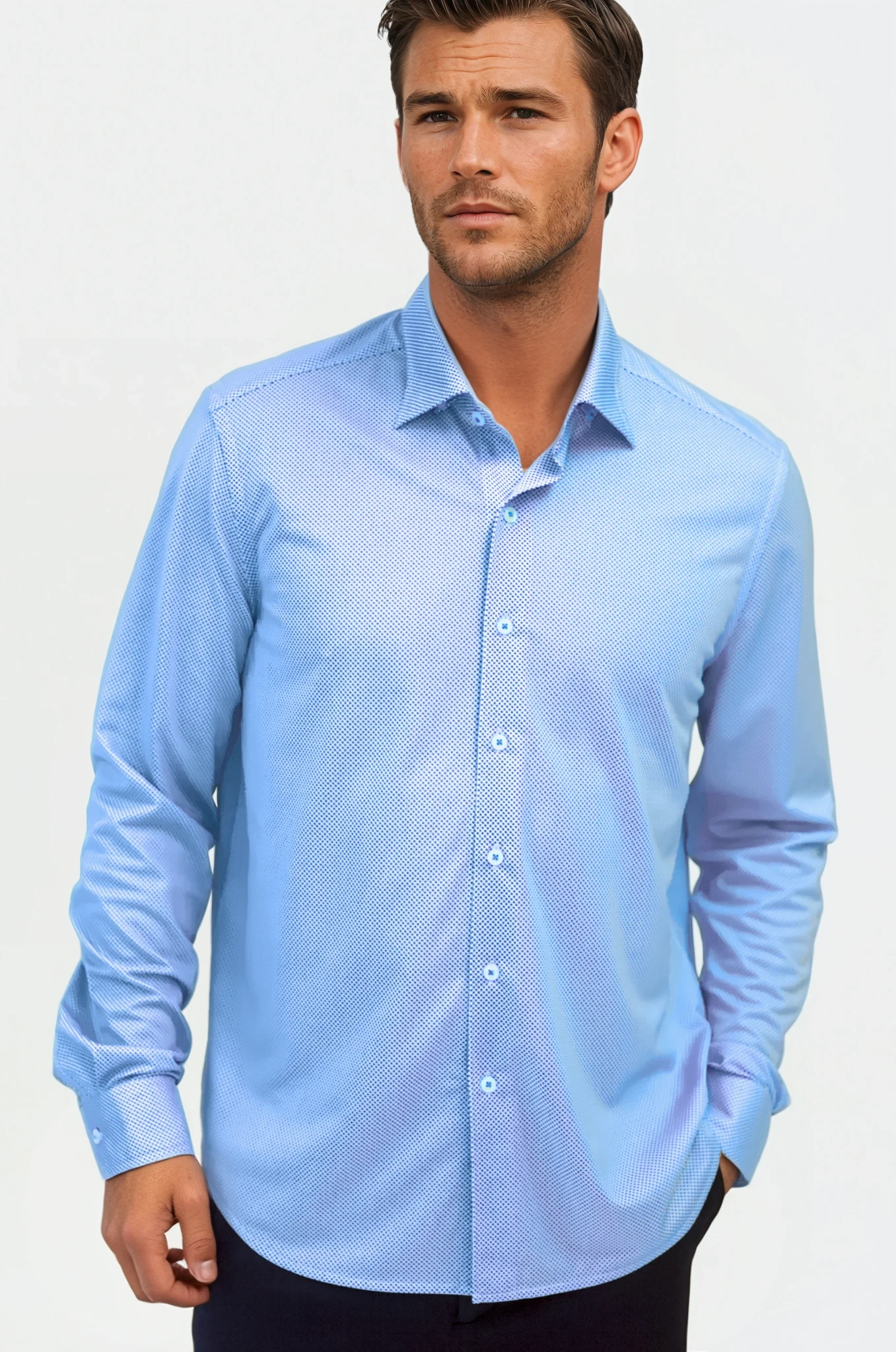 Buki Studio Dot Dress Shirt 2-Pack - Teal/Blue — alternative angle