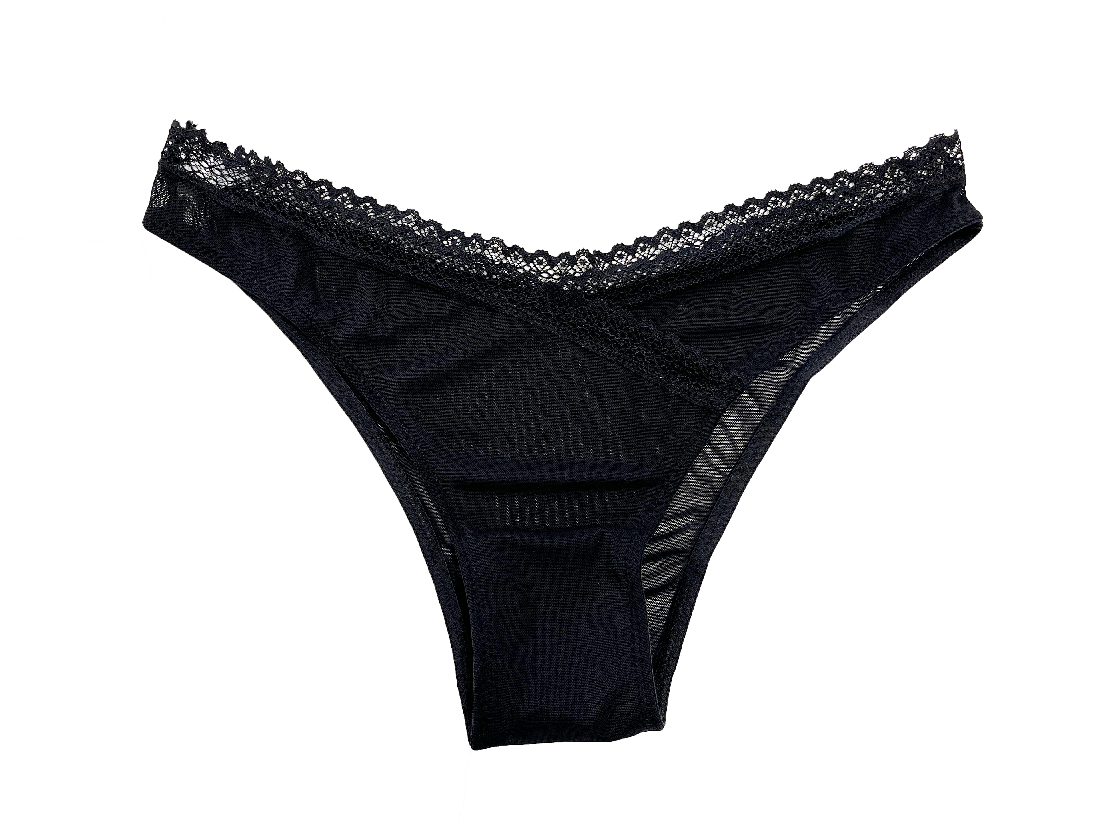 V-Front Mesh Cheeky with Lace, XS-2X