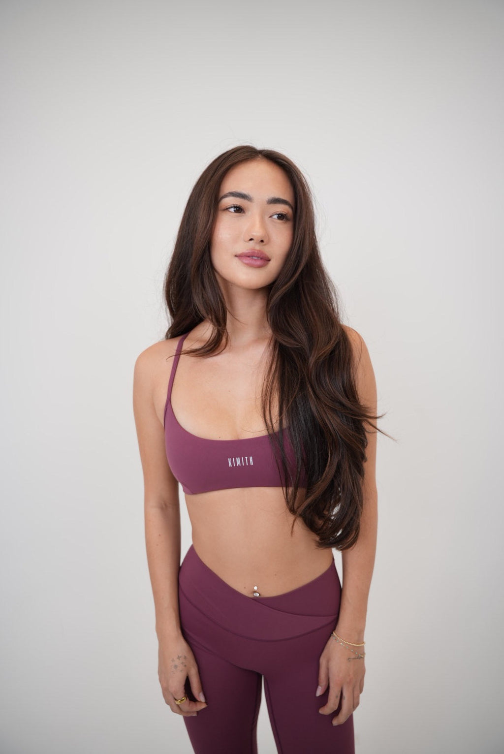 KIMITH BRAND My Time Is Divine Plum Cross-Back Butter Soft Bra — comparison shot