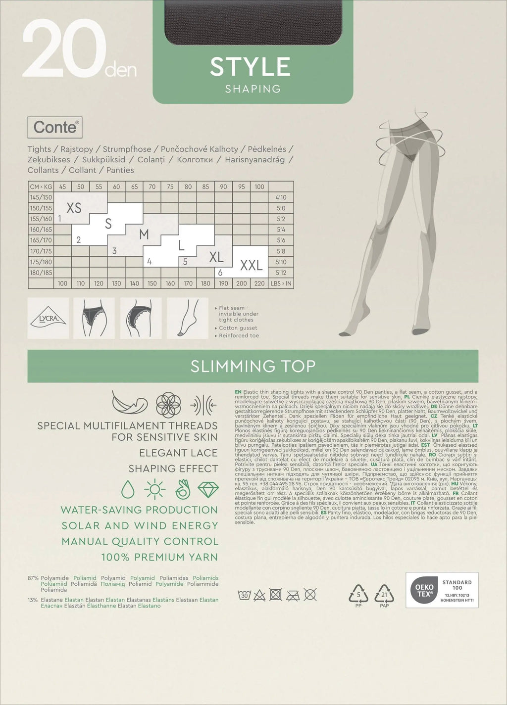 TheRanok.com Tights Conte Style 20 Den - Ajour Control Top — alternative angle
