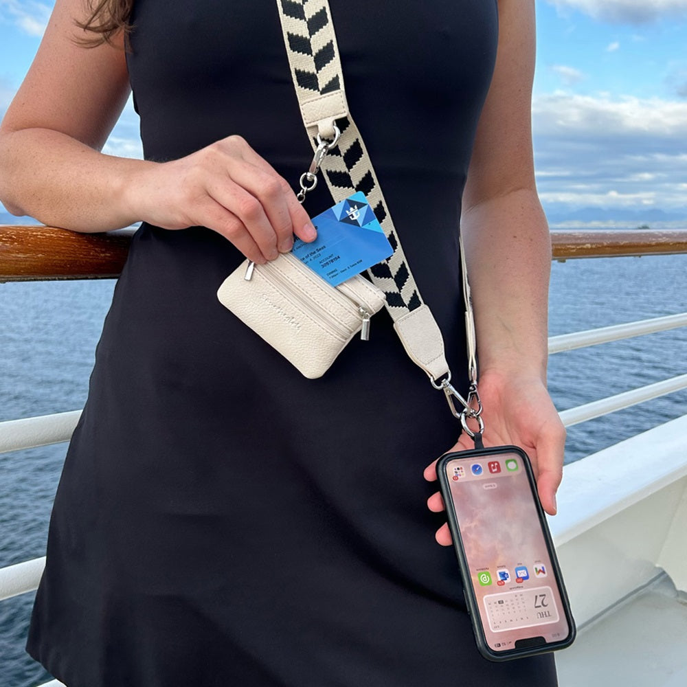 SaveTheGirls Clip & Go Strap w/Zippered Pouch — lifestyle context