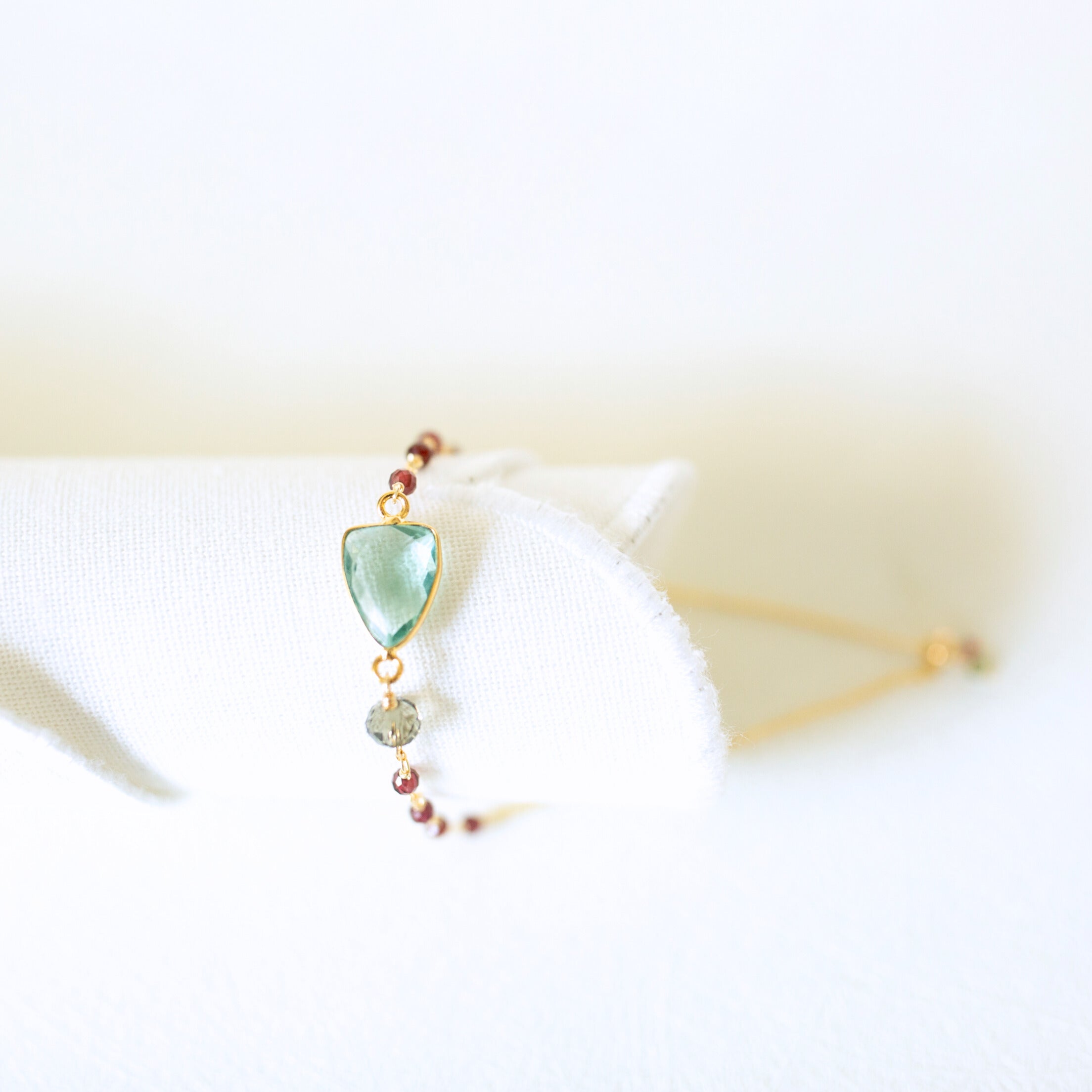 PARKEN JEWELRY Green Amethyst Gold Isla Bracelet — main product shot