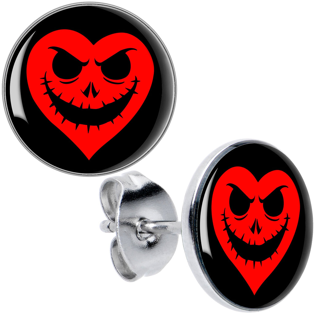 BodyCandy Valentine Jack O Heart Stud Earrings by Onyx O — main product shot