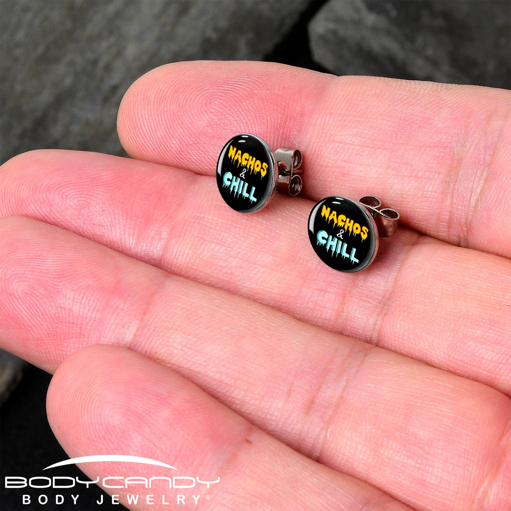 BodyCandy Nachos and Chill Stud Earrings by Onyx O — detail close-up