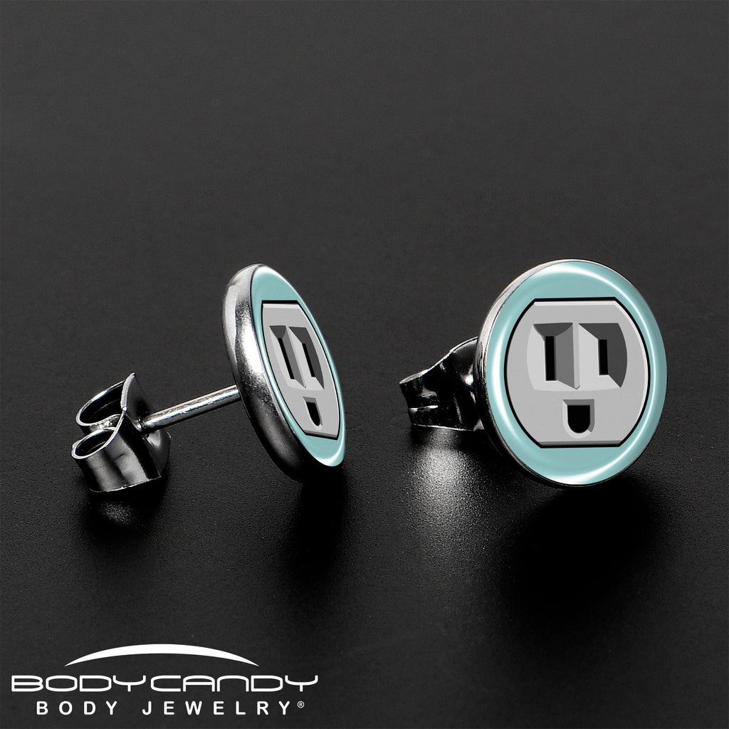 BodyCandy Smiling Plug Outlet Stud Earrings by Onyx O — lifestyle context