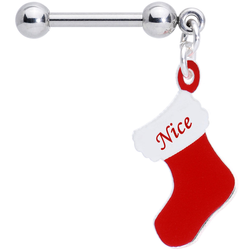 BodyCandy Handmade 3/8 Nice Christmas Stocking Dangle Cartilage Earring — lifestyle context