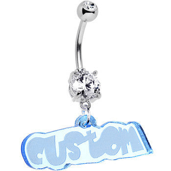BodyCandy Custom Clear Gem Acrylic Lucite Name Dangle Belly Ring — lifestyle context