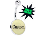 BodyCandy Custom Glow in the Dark Personalized Name Dangle Belly Ring — main product shot