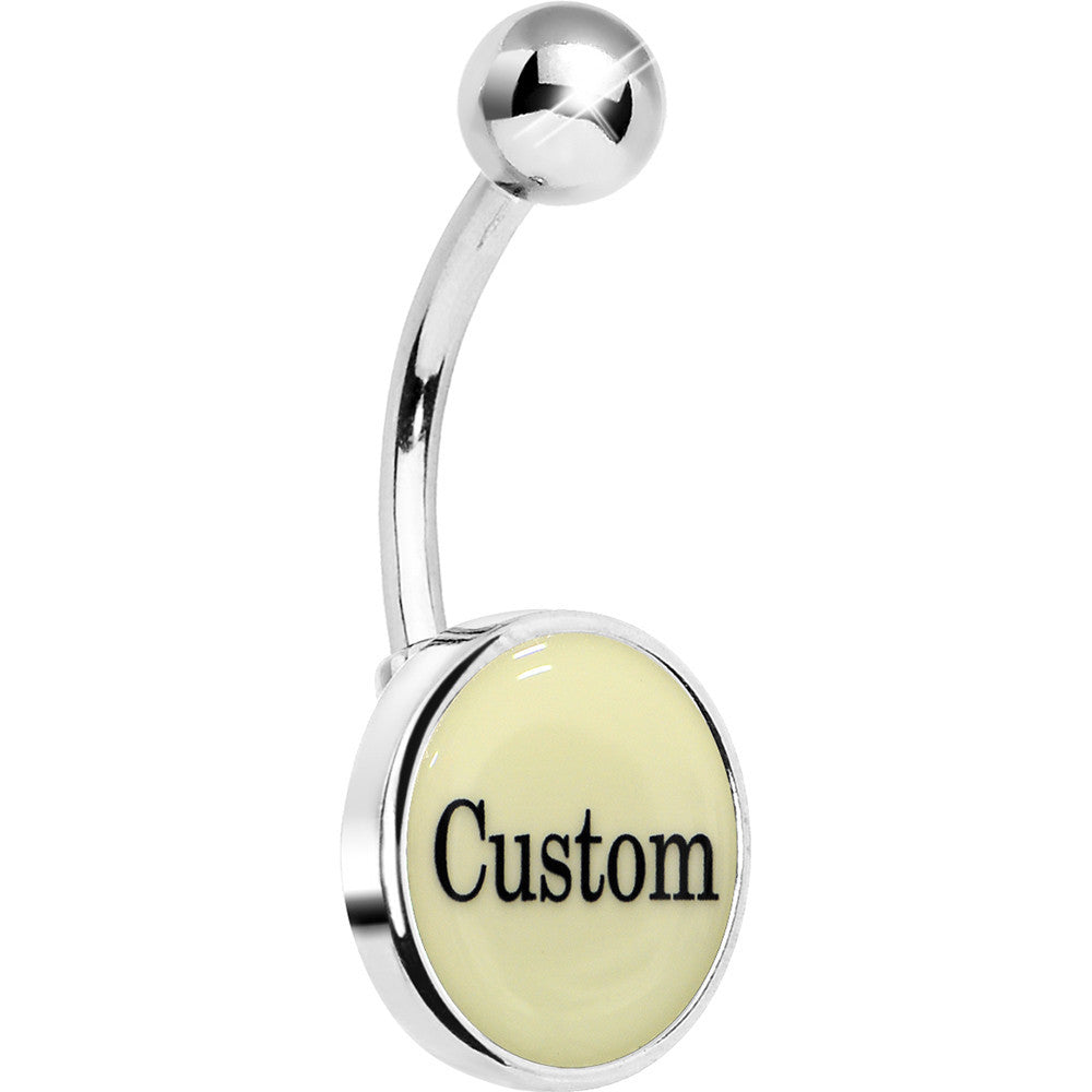 BodyCandy Custom Glow in the Dark Personalized Name Dangle Belly Ring — back view