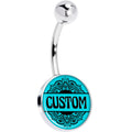 BodyCandy BodyCandy Custom Teal Mandala Personalized Name Belly Ring — main product shot