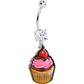BodyCandy Double Gem Valentine Cupcake Dangle Belly Ring by Onyx O — main product shot