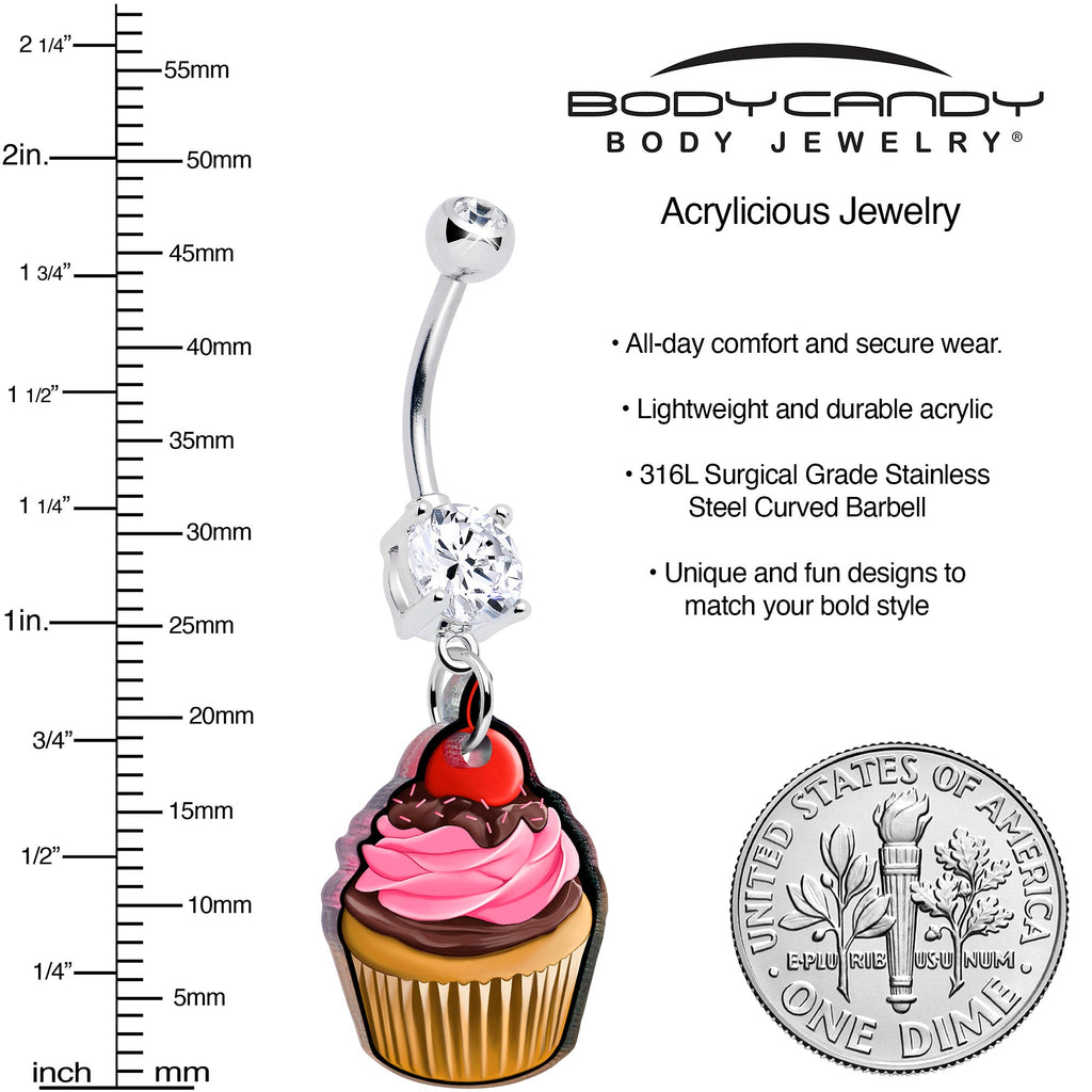 BodyCandy Double Gem Valentine Cupcake Dangle Belly Ring by Onyx O — lifestyle context