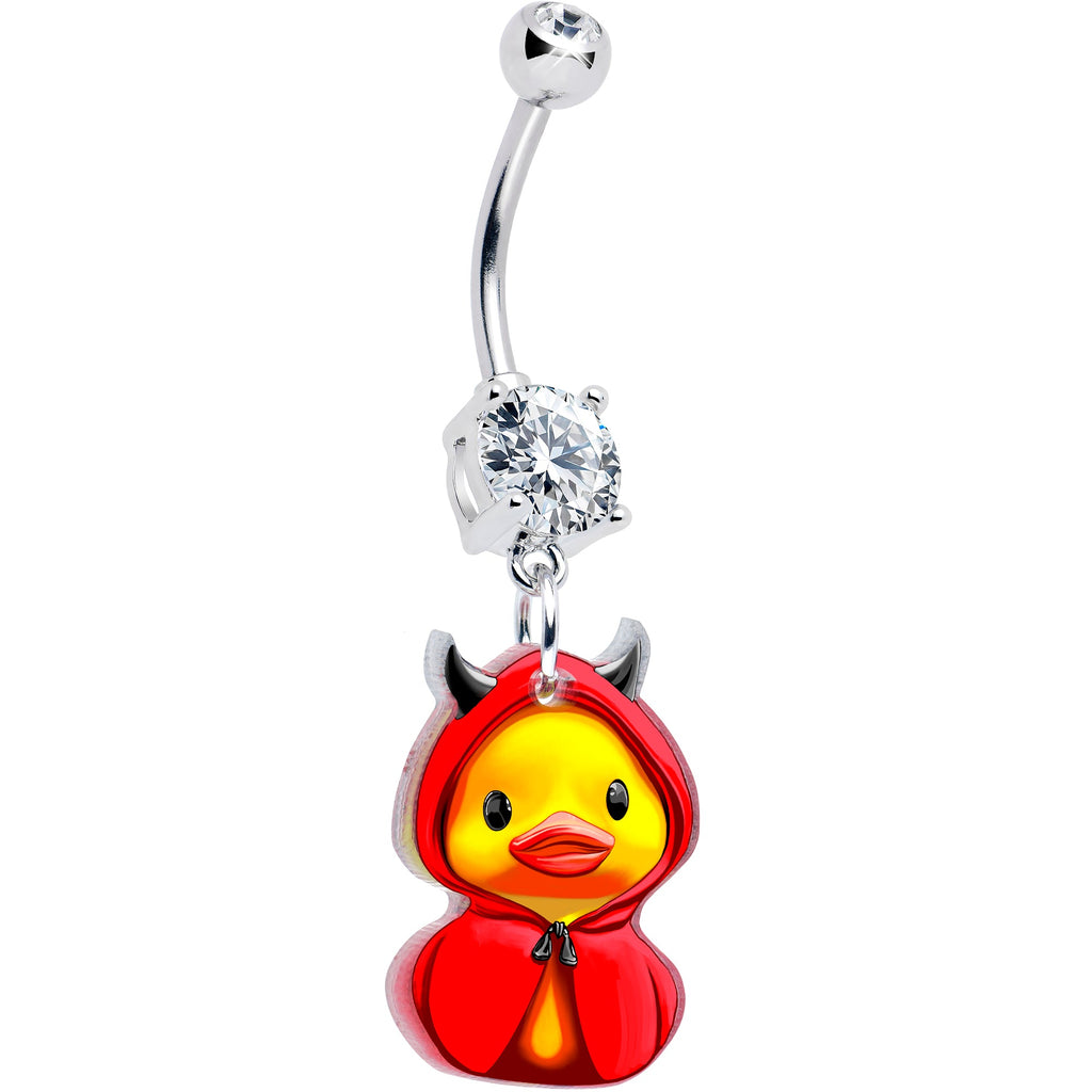 BodyCandy Clear Gem Hot Litle Devil Duck Dangle Belly Ring by Onyx O — main product shot