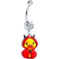 BodyCandy Clear Gem Hot Litle Devil Duck Dangle Belly Ring by Onyx O — main product shot