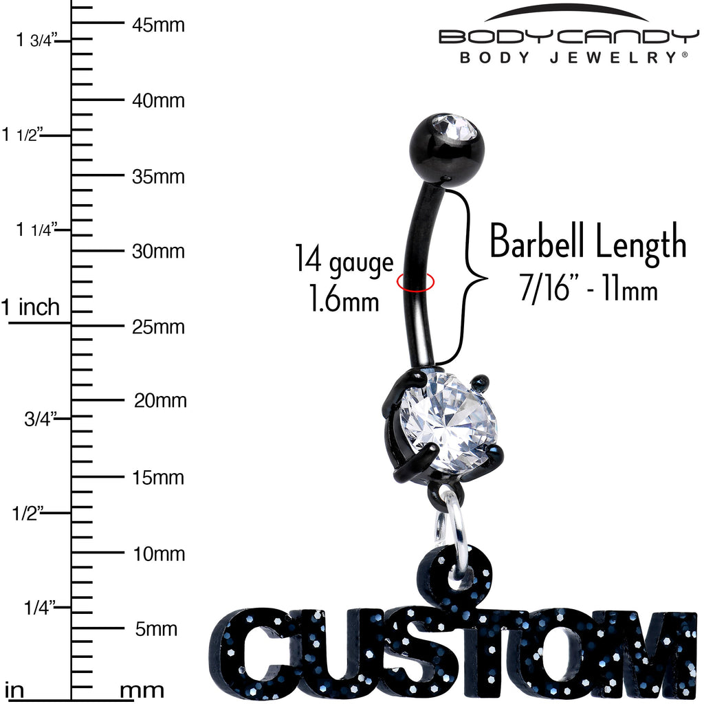 BodyCandy Custom Black Double Gem Personalized Name Belly Ring — lifestyle context