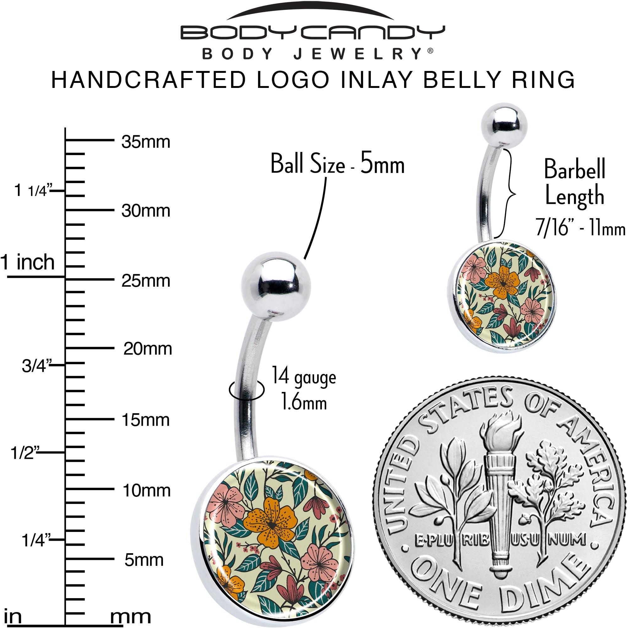 BodyCandy Blossom Creation Wildflower Flowers Belly Ring by Onyx O — alternative angle