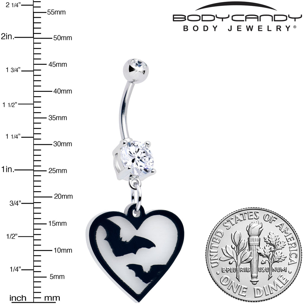 BodyCandy Flying Bat Heart Glow in the Dark Dangle Belly Ring by Onyx O — lifestyle context