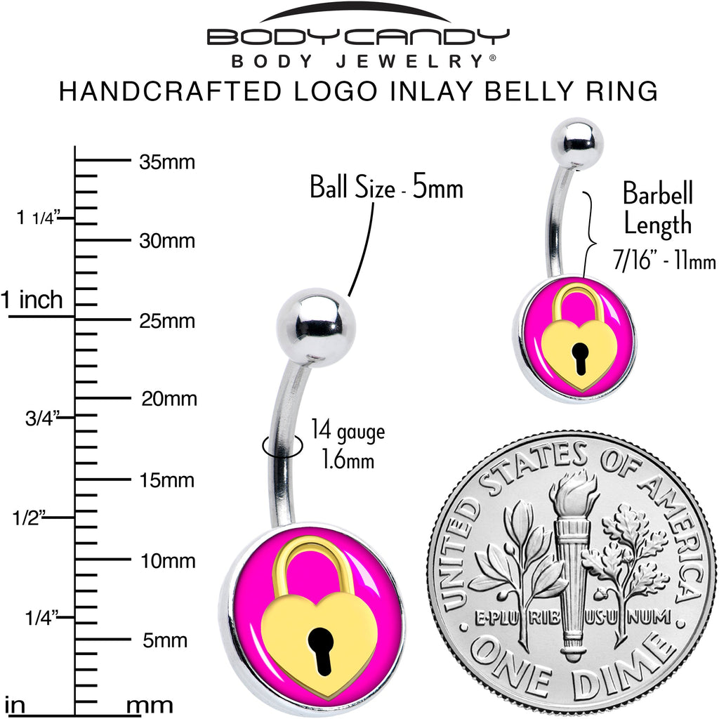 BodyCandy Heart Lock Belly Ring by Onyx O — alternative angle