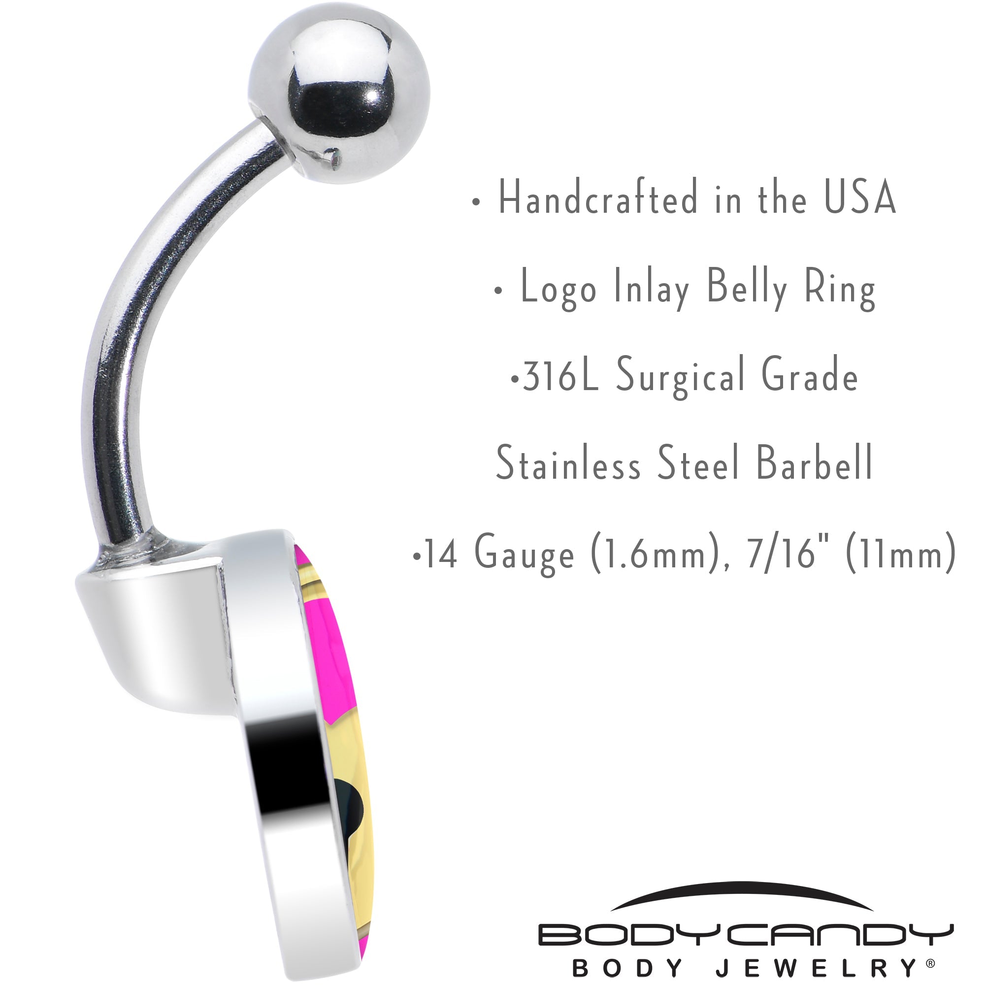 BodyCandy Heart Lock Belly Ring by Onyx O — in-use photo
