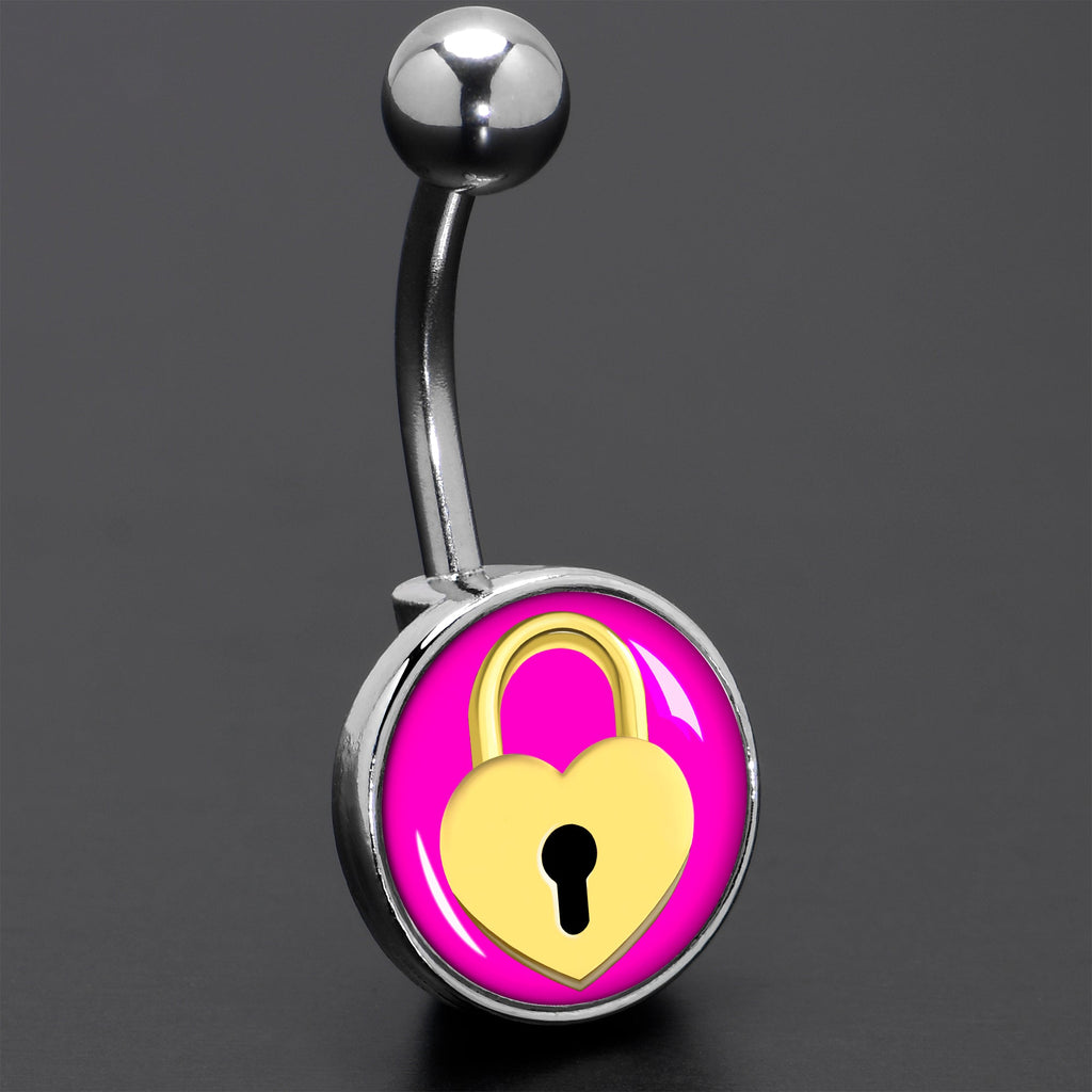 BodyCandy Heart Lock Belly Ring by Onyx O — size reference