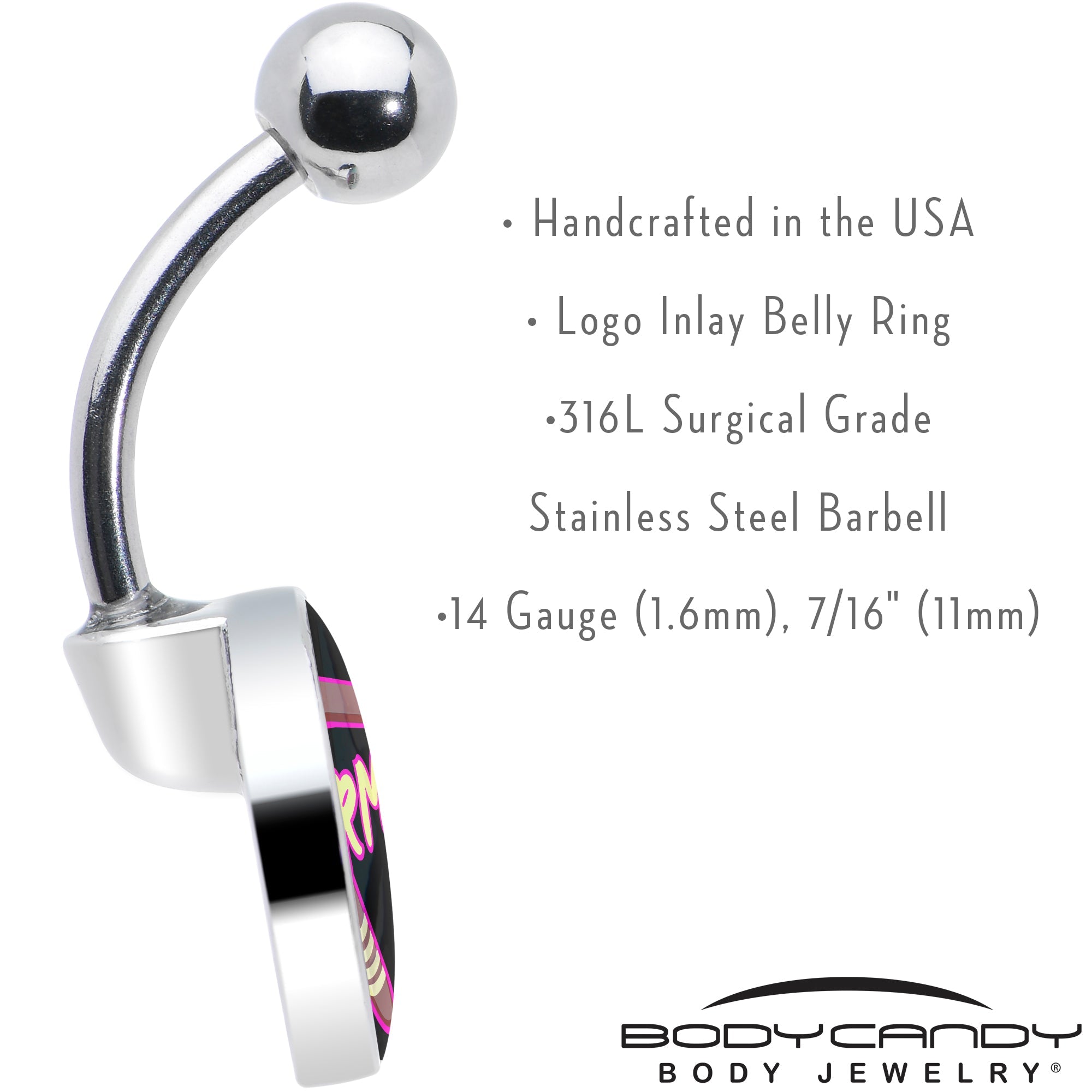 BodyCandy Karmic Boomerang Belly Ring by Onyx O — in-use photo