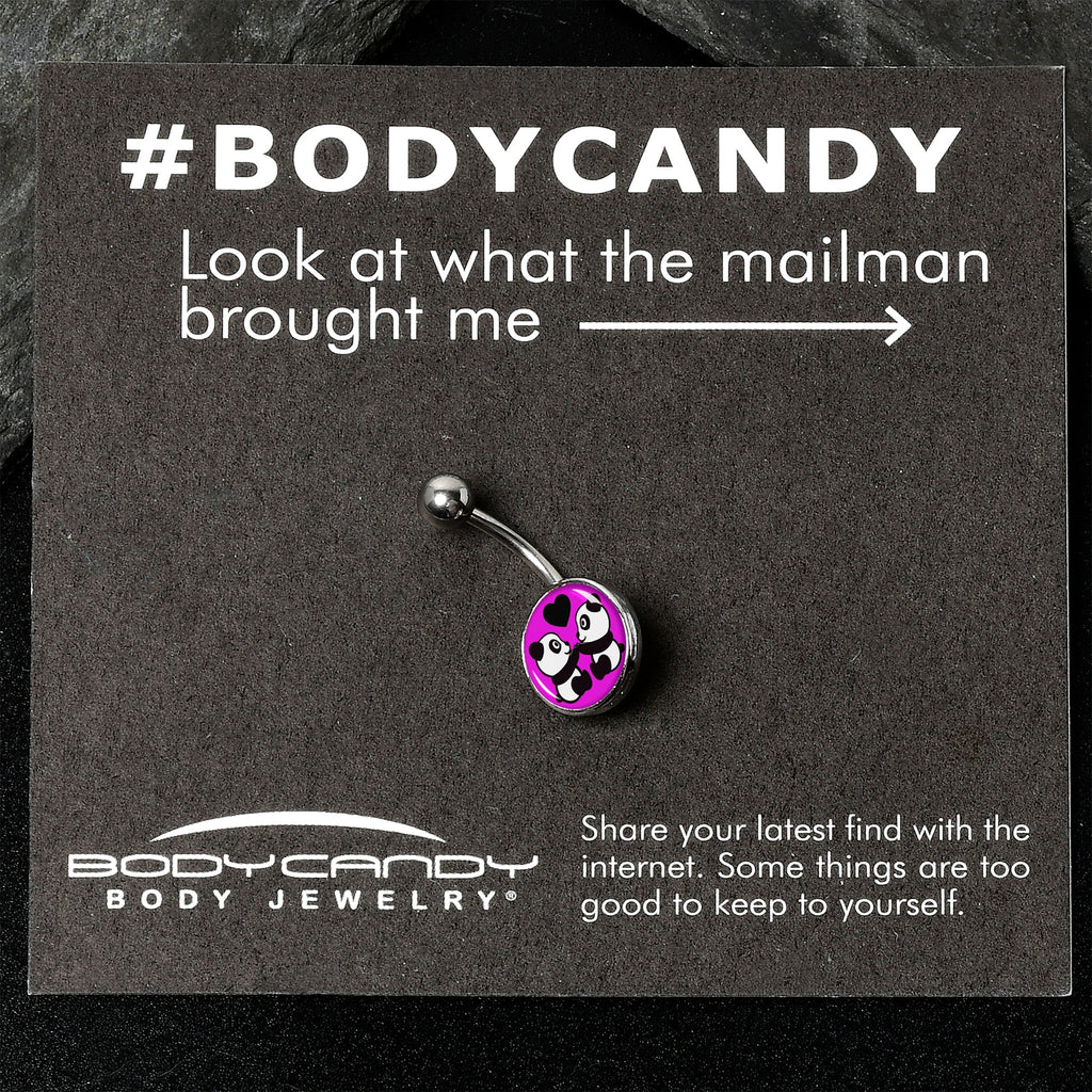 BodyCandy Panda Love Belly Ring by Onyx O — back view