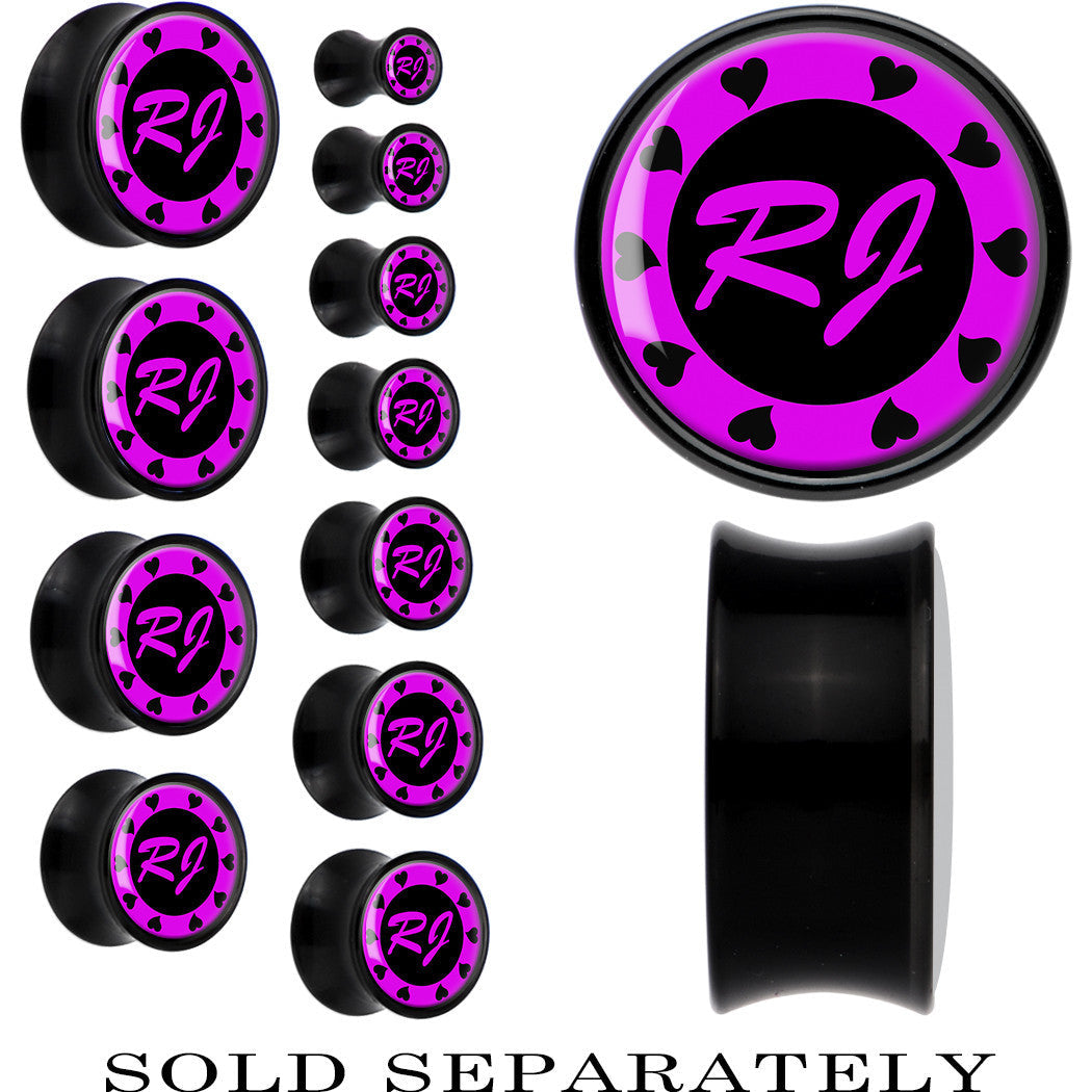 BodyCandy Custom Pink Heart Initial Acrylic Personalized Saddle Plug - buy 2 for a pair — main product shot