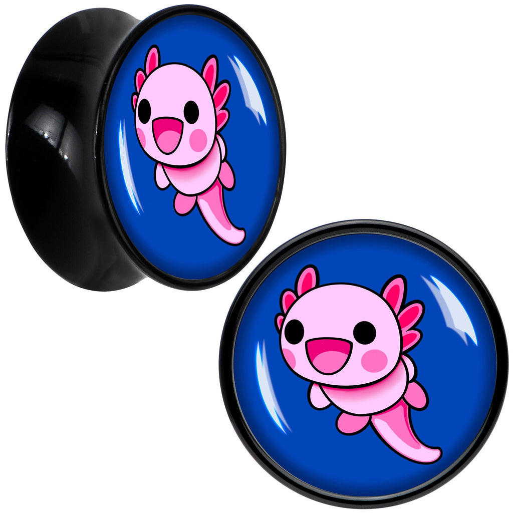 BodyCandy Adorable Axolotl Black Acrylic Saddle Plug Set by Onyx O — color detail