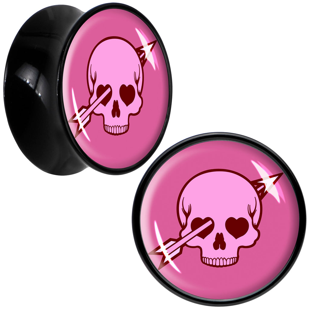 BodyCandy Valentine Cupid Skull Black Acrylic Saddle Plug Set by Onyx O — alternative angle