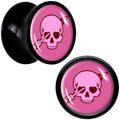 BodyCandy Valentine Cupid Skull Black Acrylic Saddle Plug Set by Onyx O — color detail