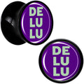 BodyCandy Word DELULU Black Acrylic Saddle Plug Set by Onyx O — alternative angle
