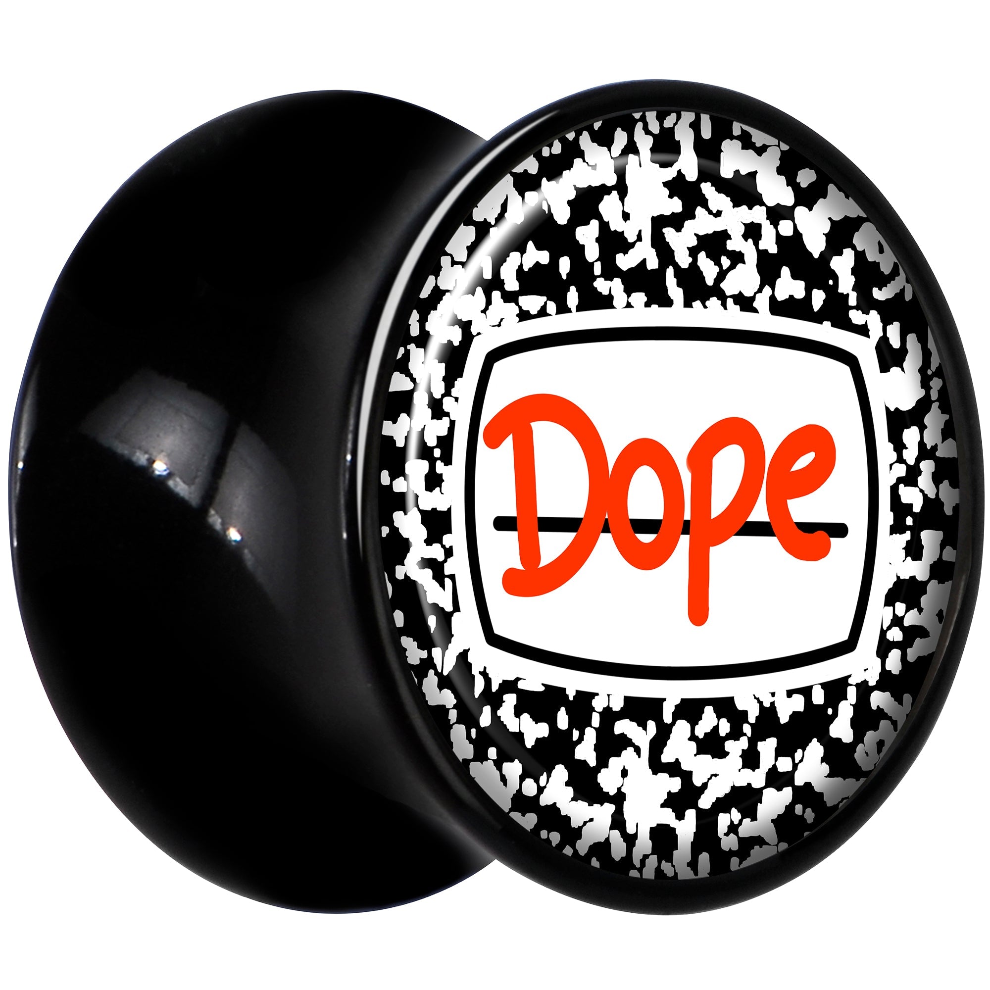 BodyCandy 0G Dope Composition Notebook Black Acrylic Saddle Plug Set by Onyx O — lifestyle context