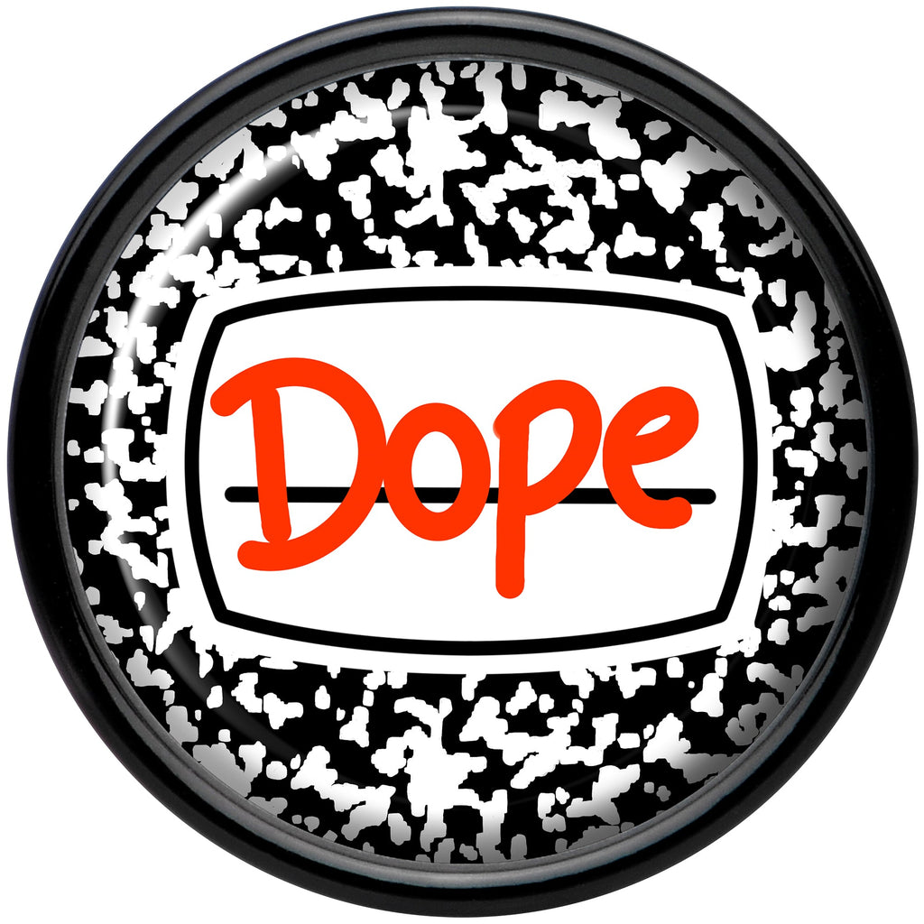 BodyCandy 0G Dope Composition Notebook Black Acrylic Saddle Plug Set by Onyx O — side view