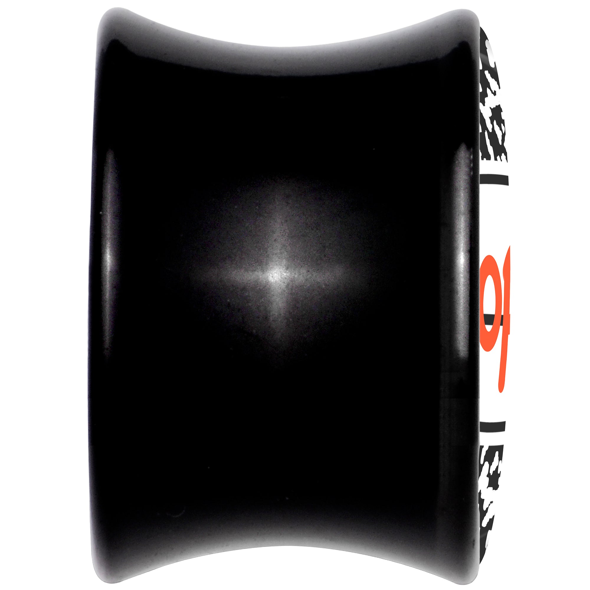 BodyCandy 0G Dope Composition Notebook Black Acrylic Saddle Plug Set by Onyx O — back view