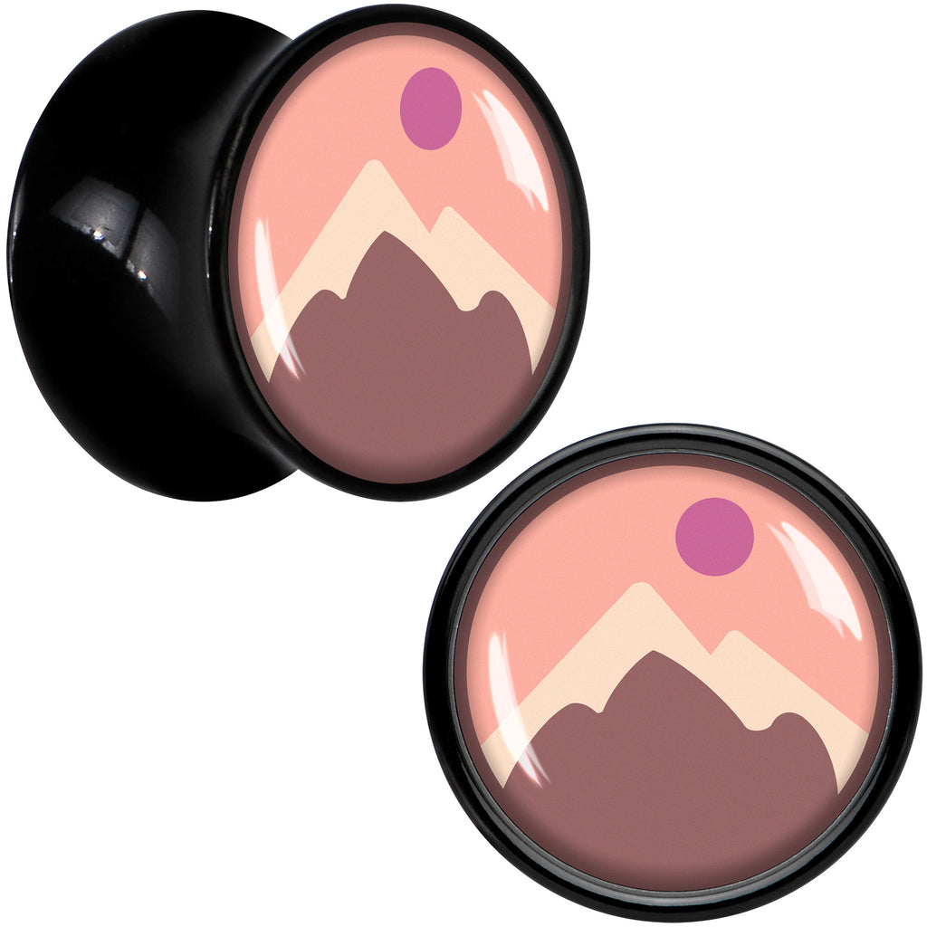 BodyCandy Mountain Sunrise Black Acrylic Saddle Plug Set by Onyx O — alternative angle