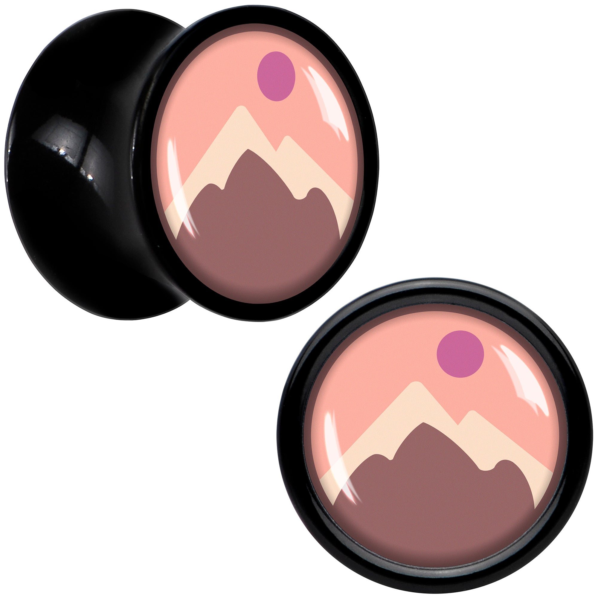 BodyCandy Mountain Sunrise Black Acrylic Saddle Plug Set by Onyx O — lifestyle context